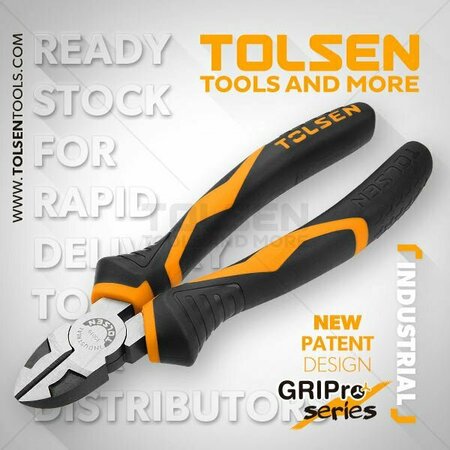 TOLSEN Diagonal Cutting Pliers 7 Industrial Cr-V, Black Finish10019 10019